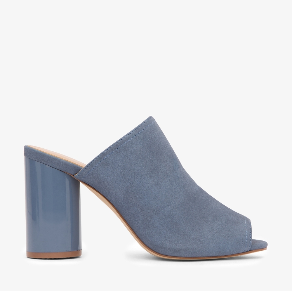 Matt & Nat Leone High Heeled Blue Mules (Size 40)